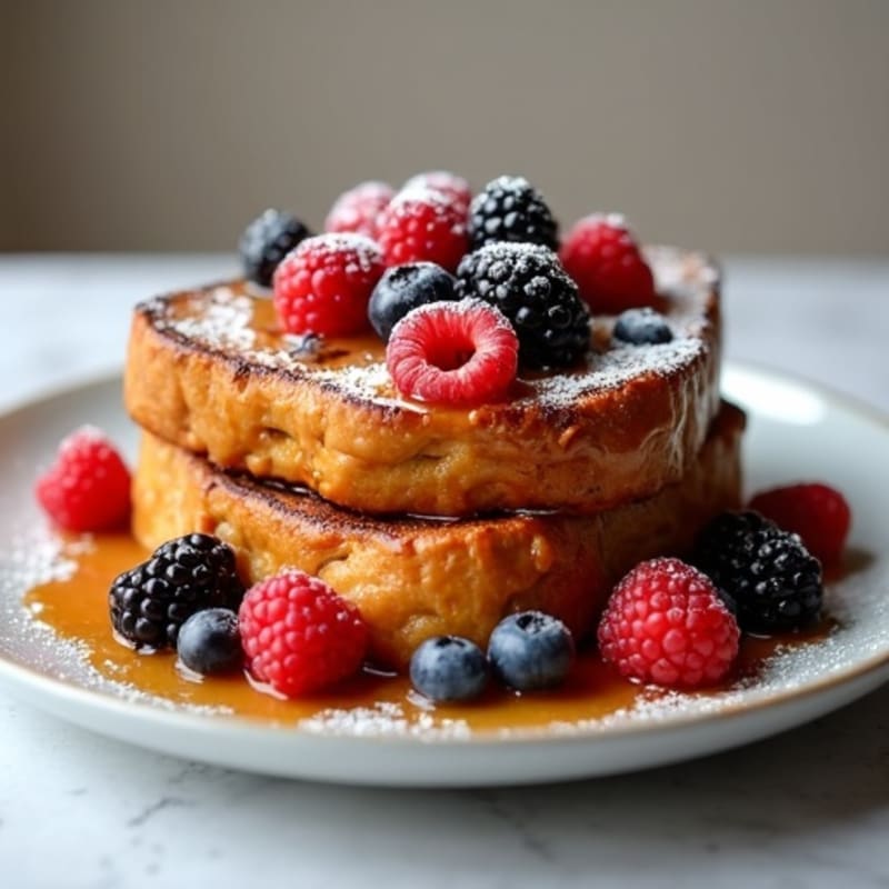 Crispy Peanut Butter and Berry Baked French Toast