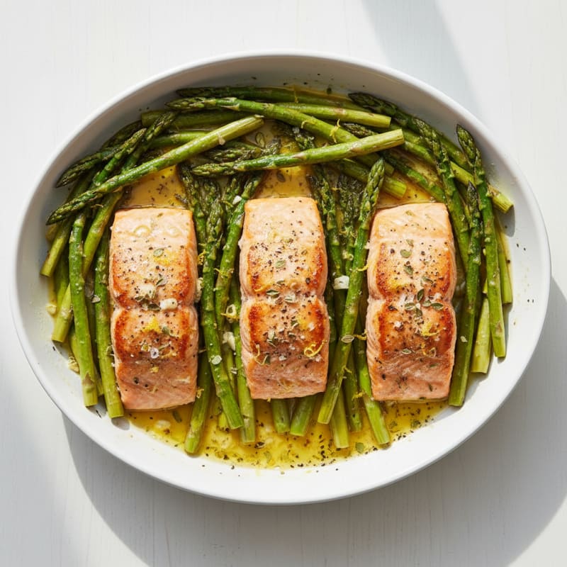 Lemon Herb Baked Salmon with Asparagus
