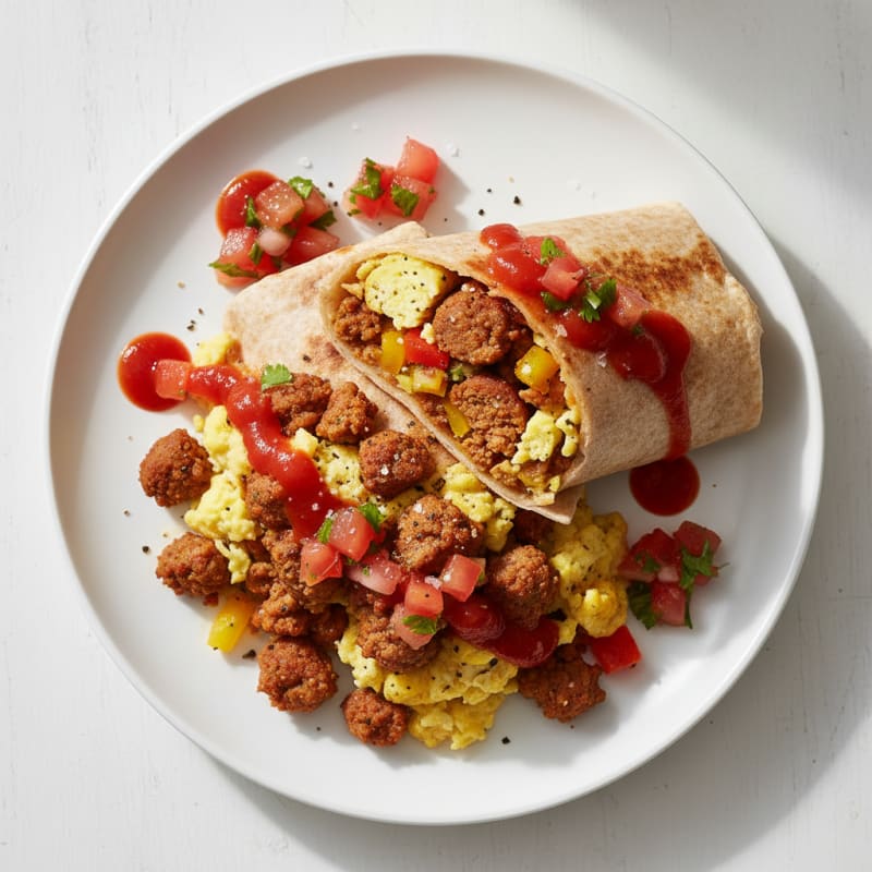 Loaded Breakfast Burrito with Chorizo