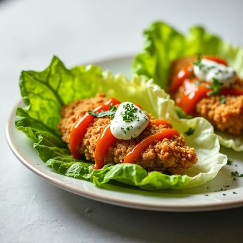 Crispy Buffalo Chicken Lettuce Wraps