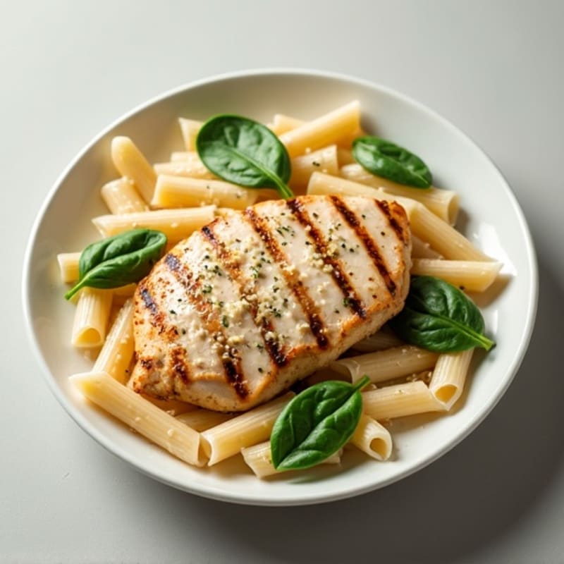 Healthy Creamy Chicken Alfredo Pasta