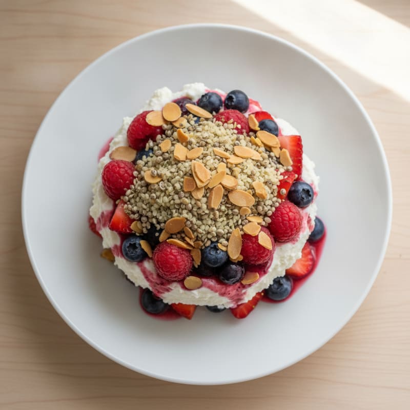 Greek Yogurt Protein Parfait with Mixed Berries