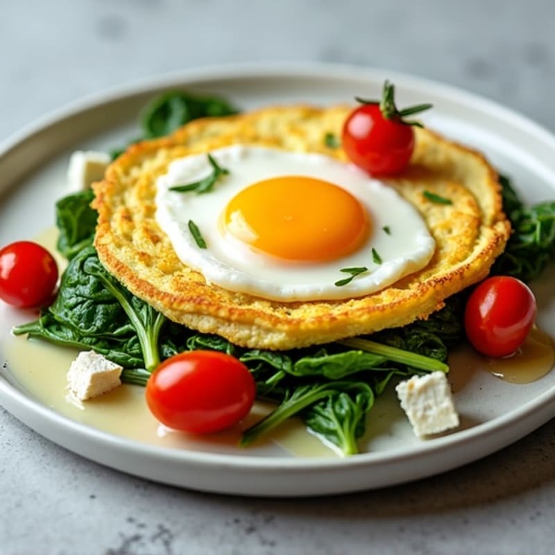 Fluffy Egg White Omelette with Spinach and Feta