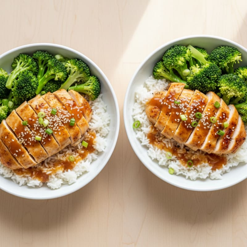 Crispy Honey-Garlic Chicken Bowls