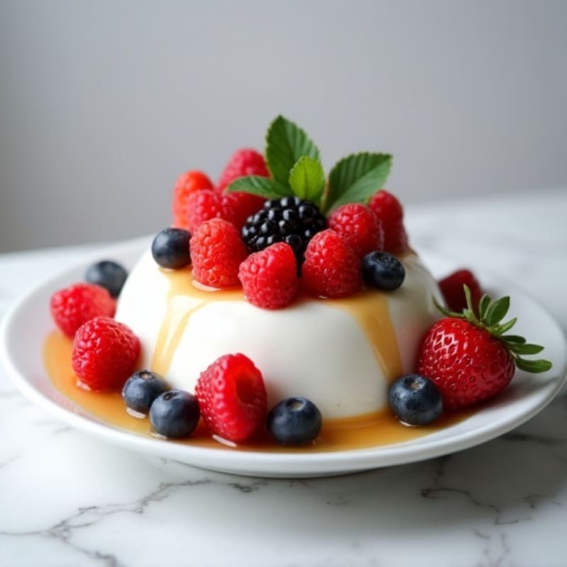 Silky Vanilla Protein Yogurt with Fresh Berries