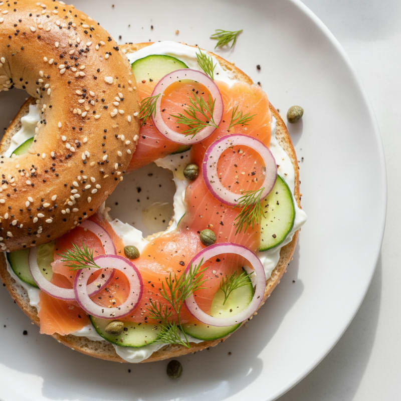 Smoked Salmon Everything Bagel