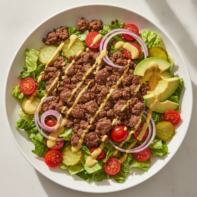 Deconstructed Burger Salad Bowl