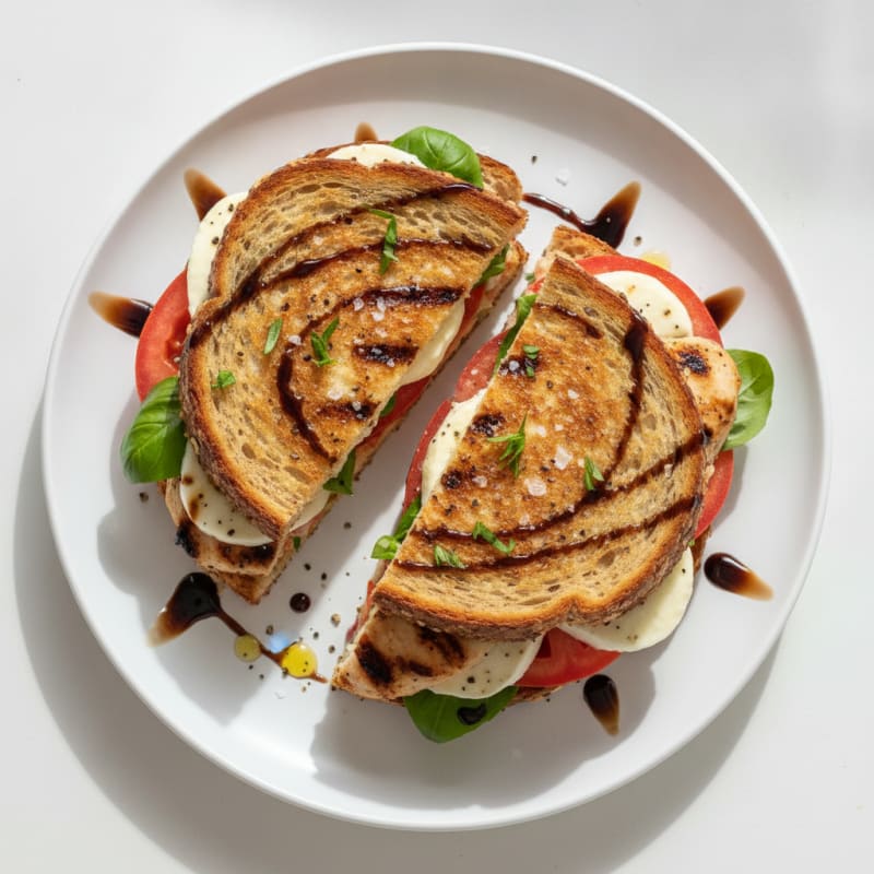 Grilled Caprese Sandwich with Balsamic Glaze