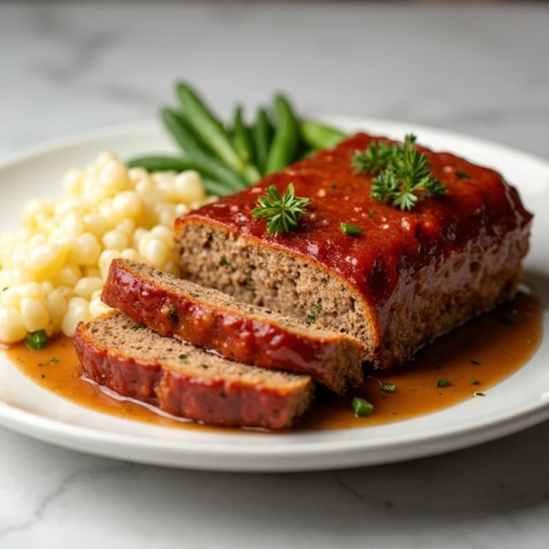 Hearty Lean Baked Meatloaf with Savory Gravy