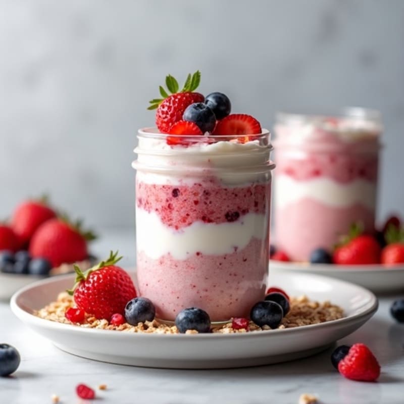 Vanilla-Berry Protein Overnight Oats