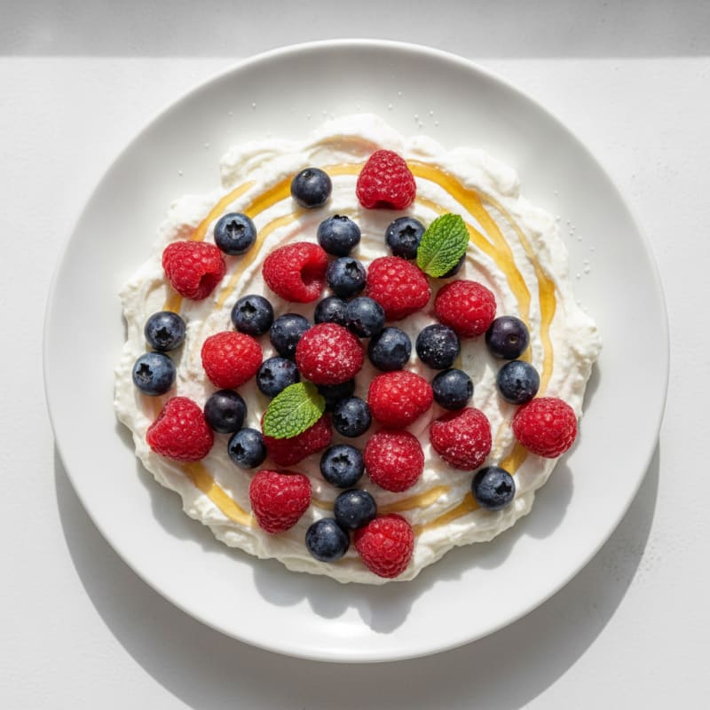 Silky Greek Yogurt Protein Mousse with Mixed Berries