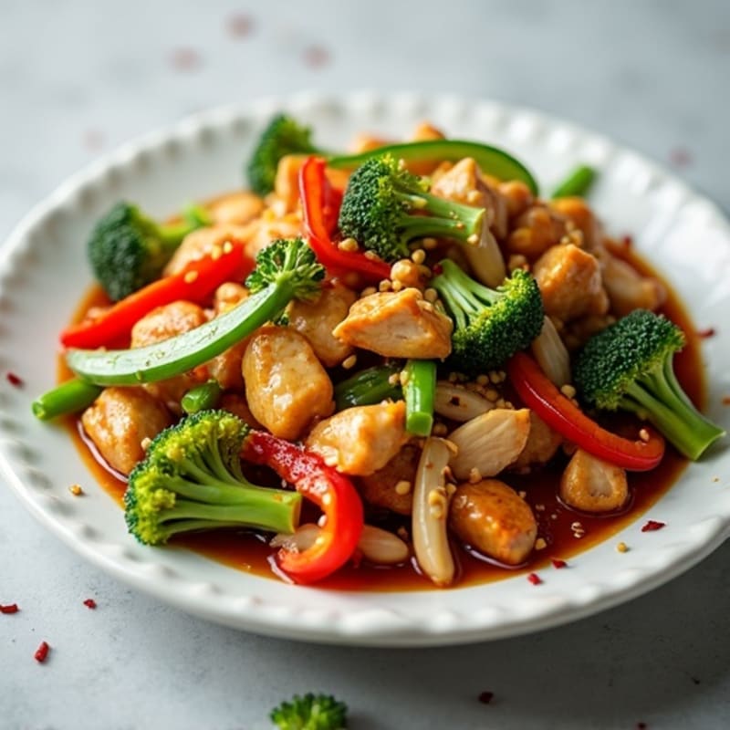 Ginger Garlic Chicken Stir Fry with Crunchy Vegetables