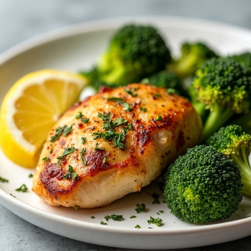 Lemon Herb Roasted Chicken with Crispy Broccoli