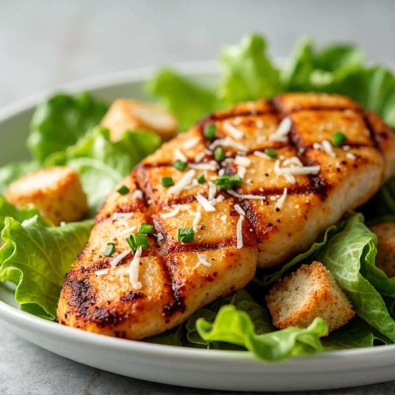 Crispy Grilled Chicken Caesar Salad