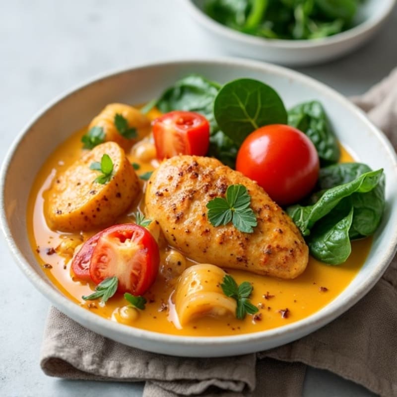 Chicken Rich Creamy Curry with Hearty Vegetables