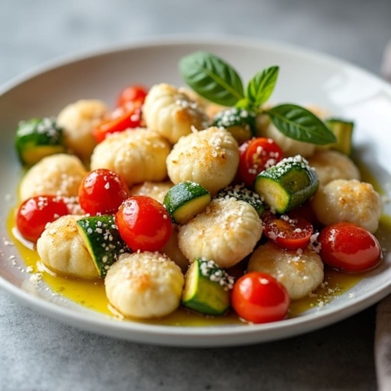Fluffy Ricotta Gnocchi with Roasted Vegetables