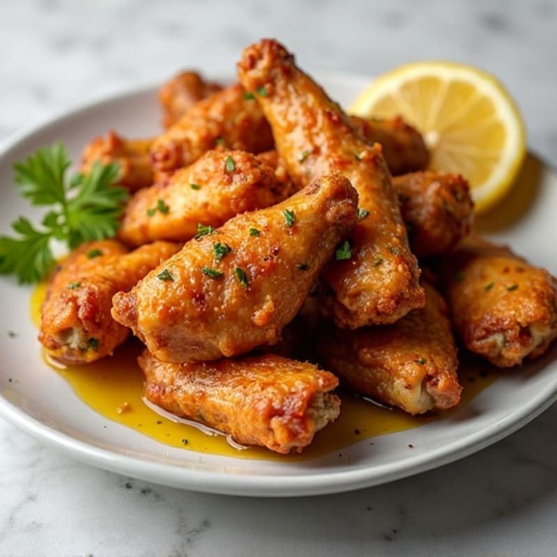 Crispy Baked Chicken Wings with Lemon Garlic