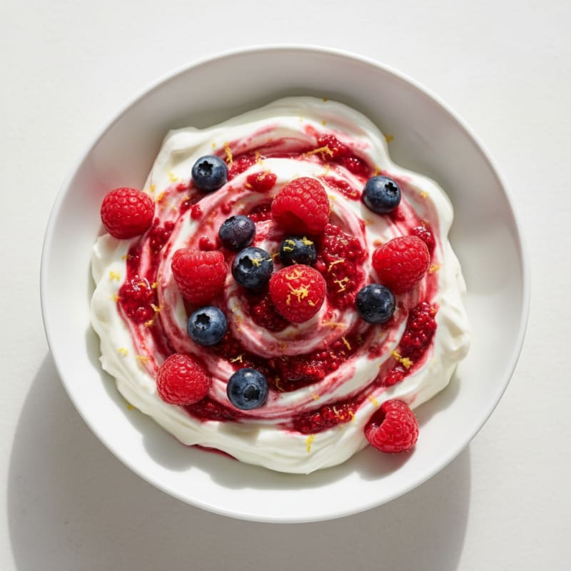 Silky Greek Yogurt with Mixed Berries