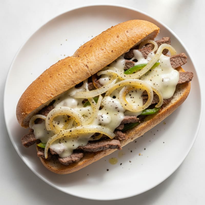 Philly Cheesesteak with Caramelized Onions