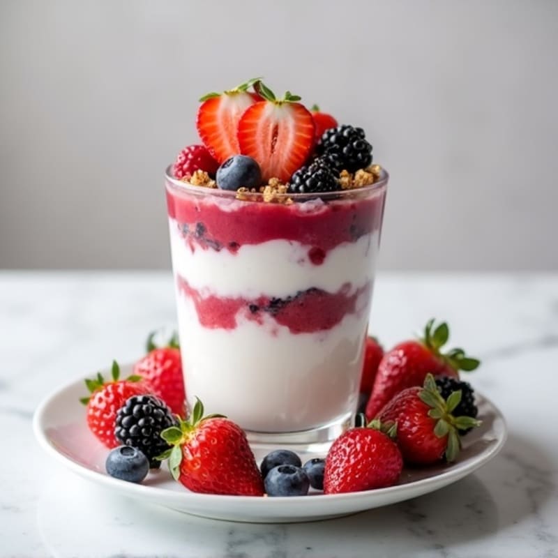 Greek Yogurt Protein Parfait with Mixed Berries