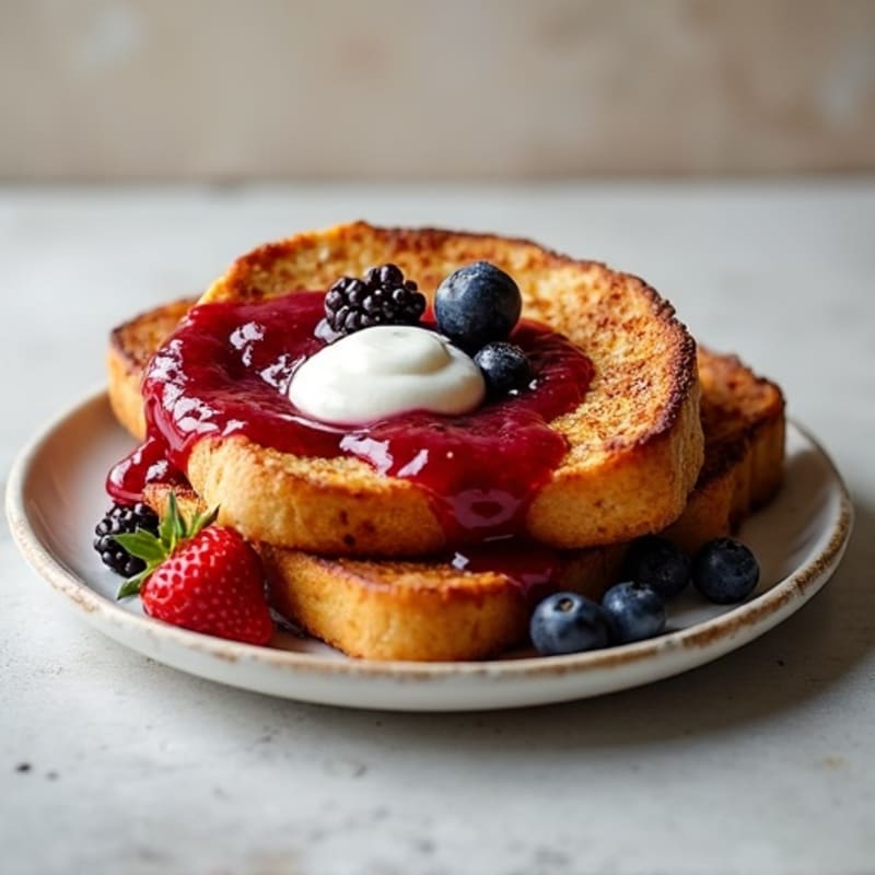 Crispy Almond-Crusted French Toast with Berry Compote