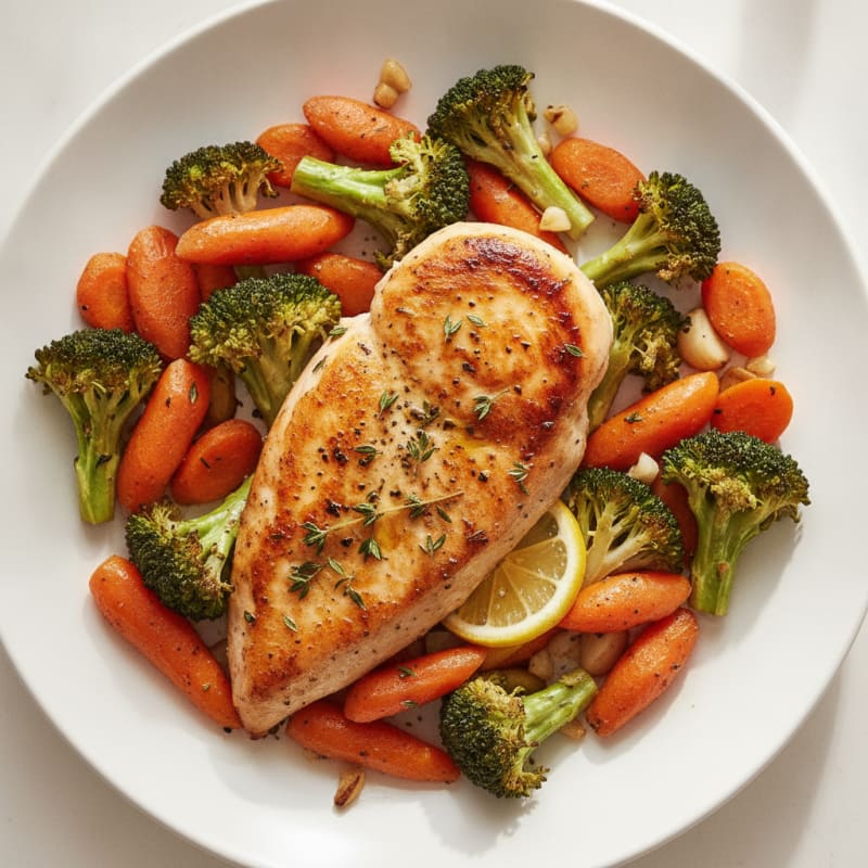 Pan-Seared Chicken with Roasted Vegetables