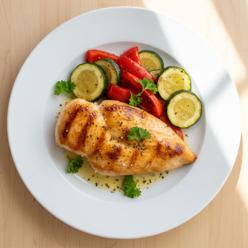 Pan-Seared Lemon Herb Chicken with Roasted Vegetables