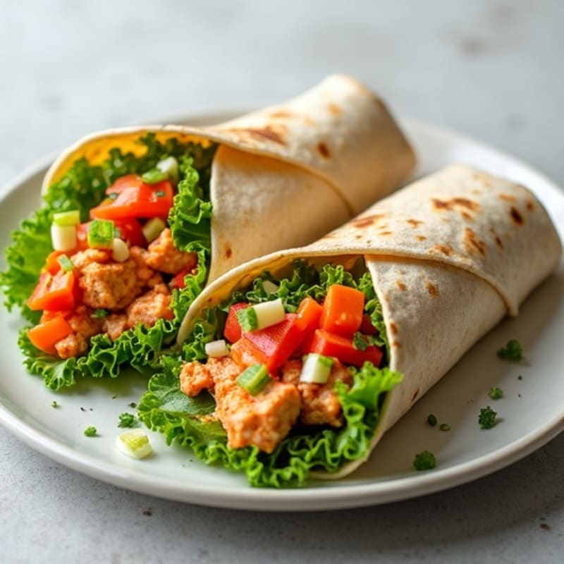 Fresh and Crunchy Spicy Tuna Wraps