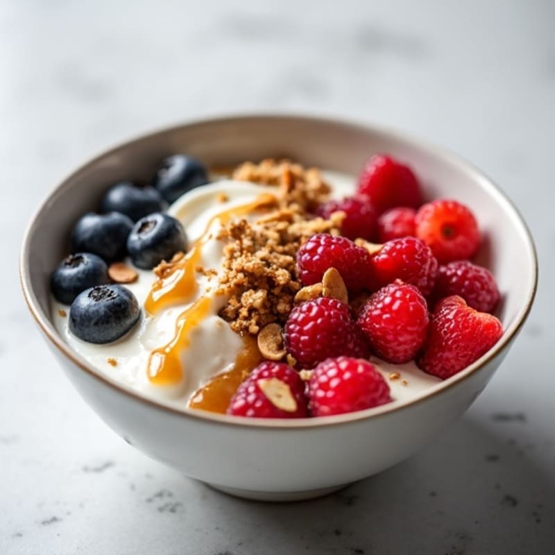 Creamy Greek Yogurt Bowl with Mixed Berries and Almond Butter