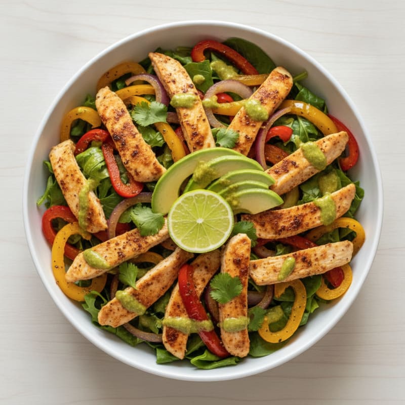Chicken Fajita Salad with Bell Peppers