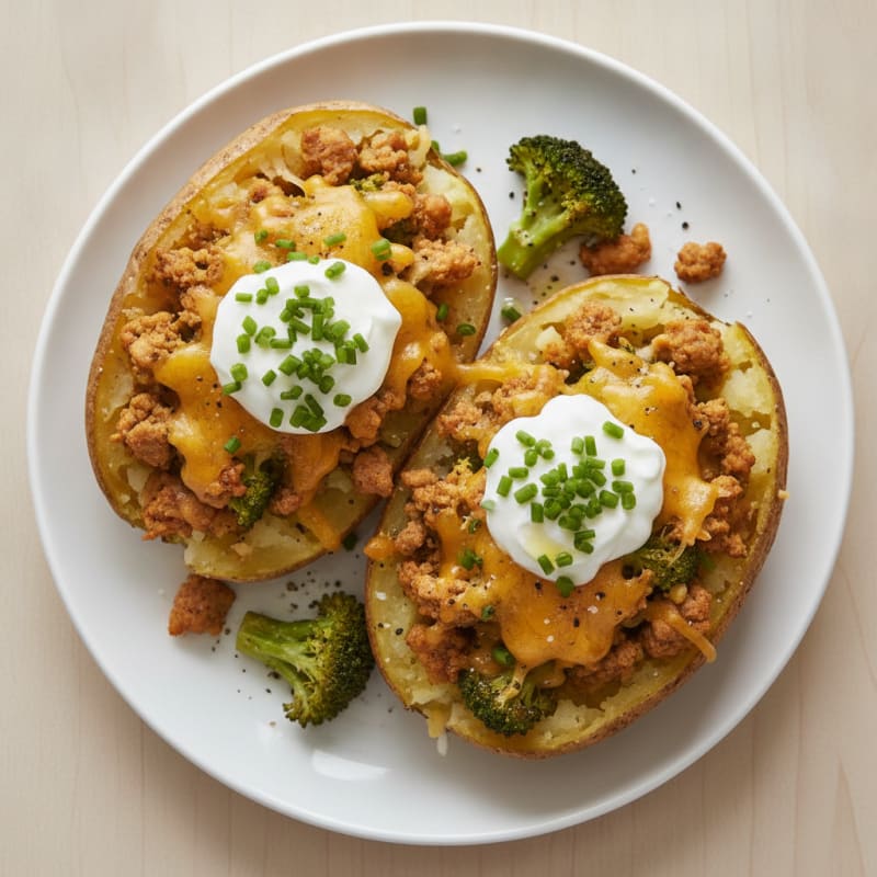Hearty Loaded Baked Potatoes with Chives