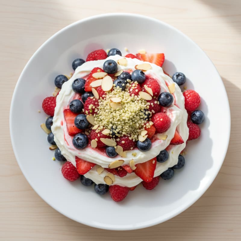 Greek Yogurt Protein Parfait with Mixed Berries