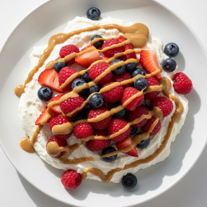 Silky Greek Yogurt Protein Mousse with Mixed Berries