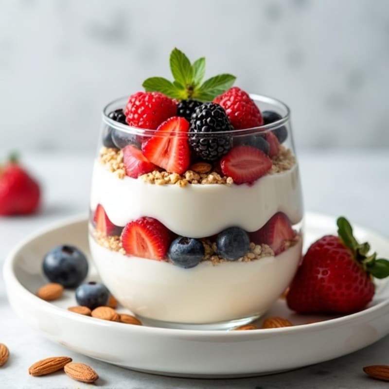 Greek Yogurt Parfait with Berries and Almonds