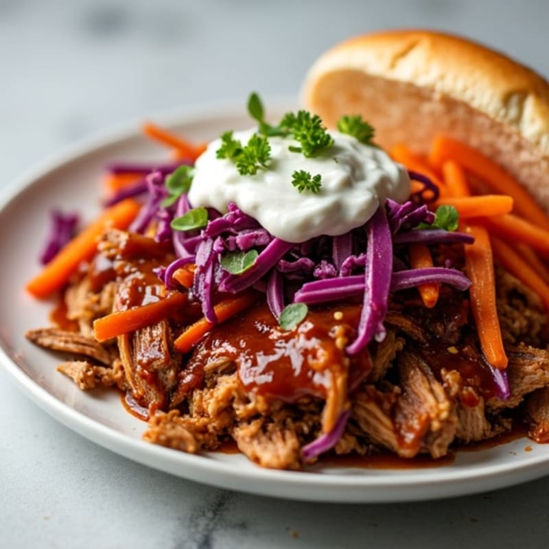 Slow Cooked BBQ Pulled Pork with Crunchy Slaw