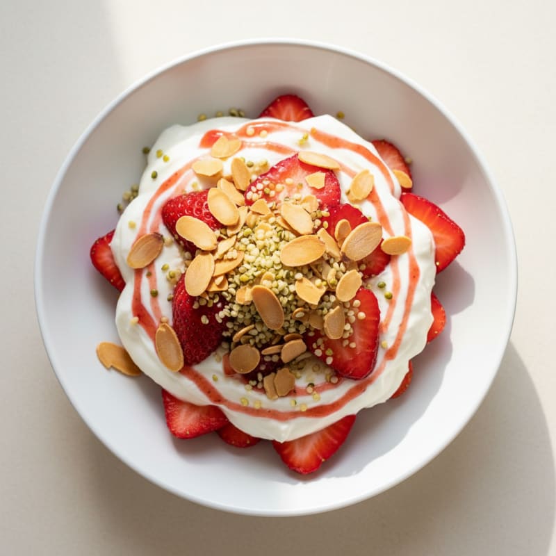 Silky Vanilla Greek Yogurt Protein Parfait with Berries