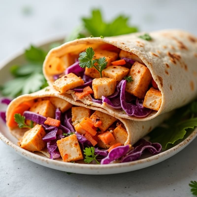 Spicy Grilled Chicken and Crunchy Slaw Wraps