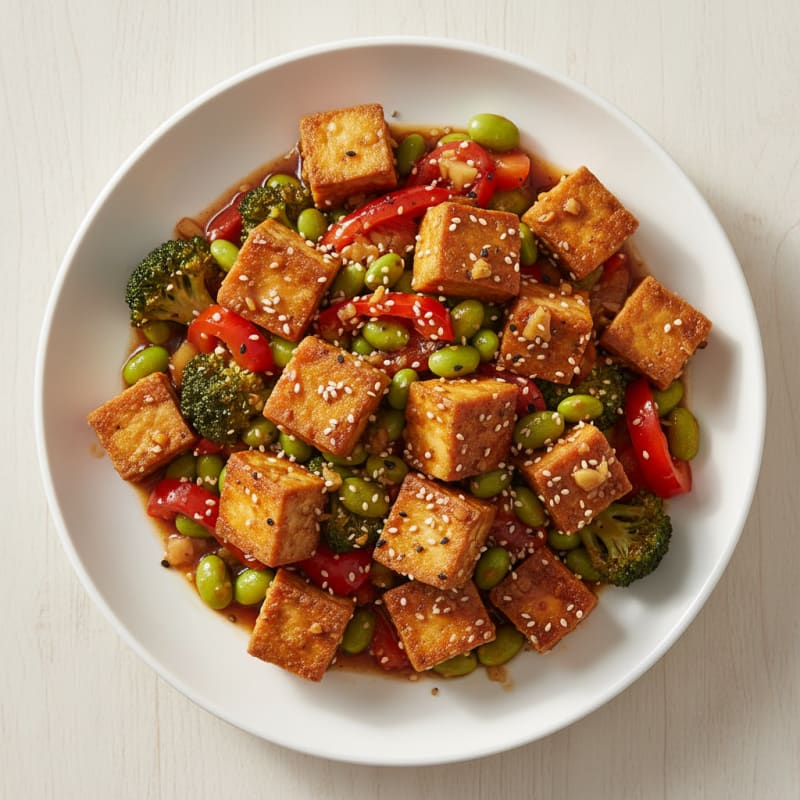 Crispy Sesame Tofu Stir-Fry