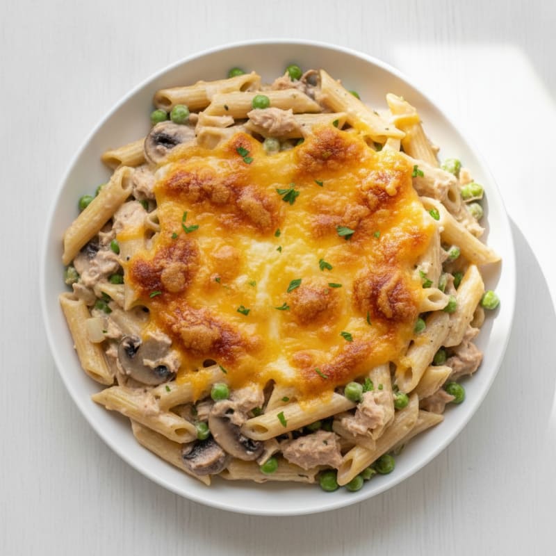 Tuna Noodle Bake with Cheddar