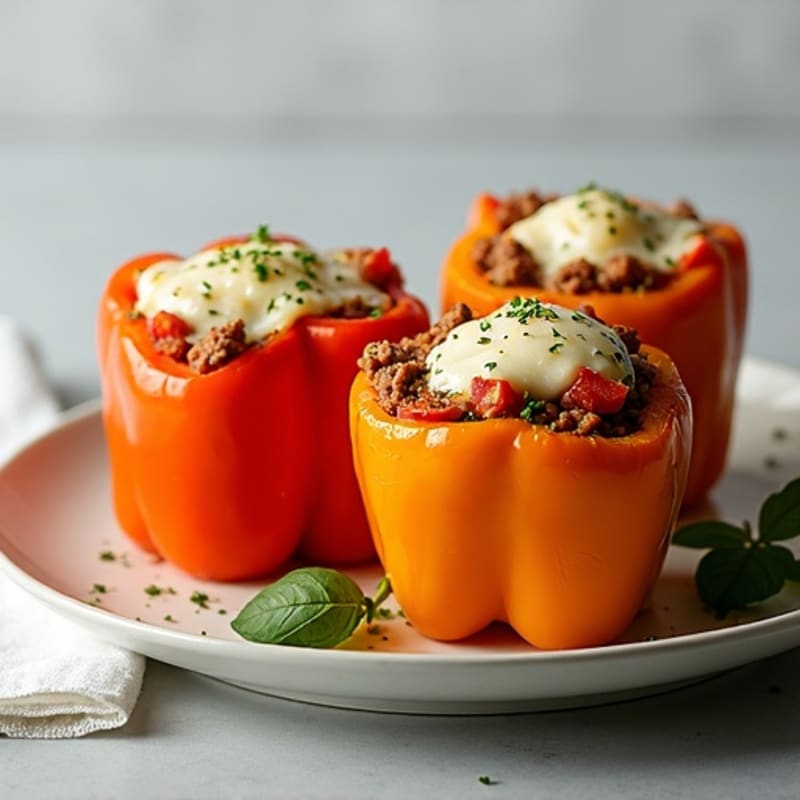 Roasted Lean Ground Turkey Stuffed Bell Peppers