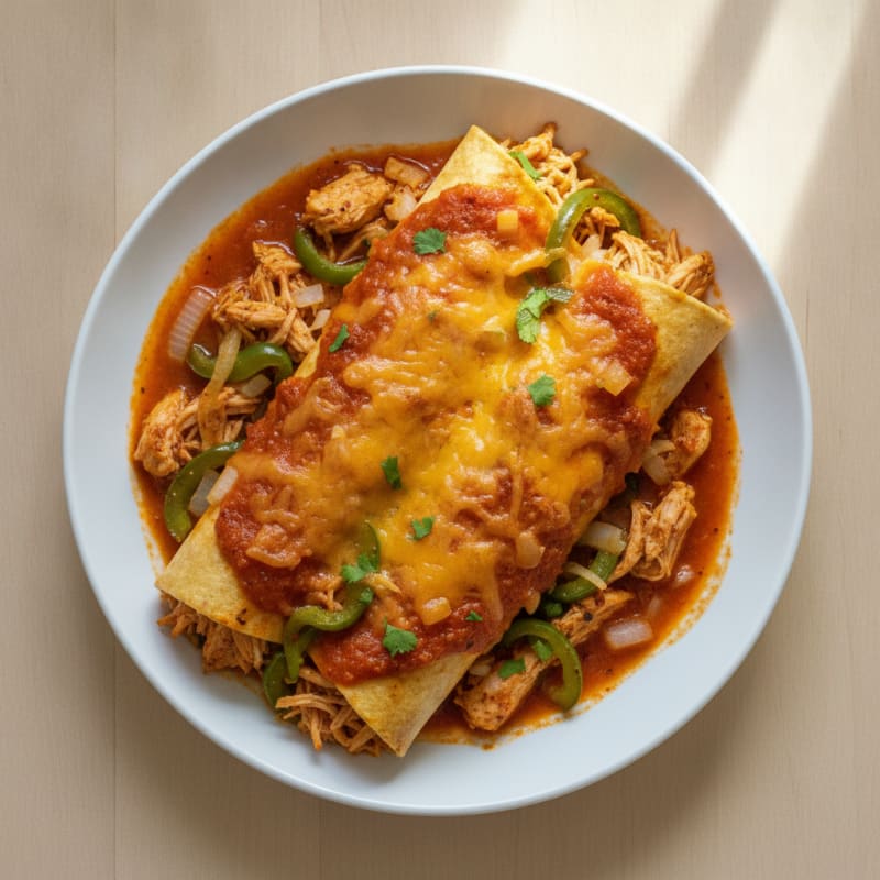 Chicken Enchiladas with Red Chili Sauce