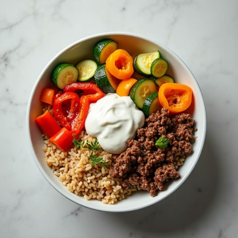 Seasoned Ground Beef Bowl with Special Sauce