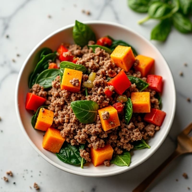 Hearty Ground Beef and Sweet Potato Hash Bowl