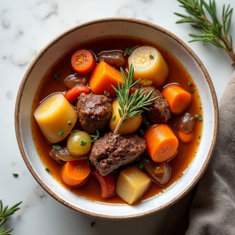 Hearty Grass-Fed Beef and Root Vegetable Stew