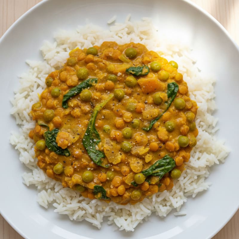 Lentil and Vegetable Curry with Basmati Rice