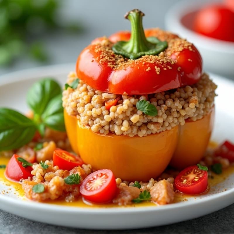 Lean Turkey and Quinoa Stuffed Bell Peppers