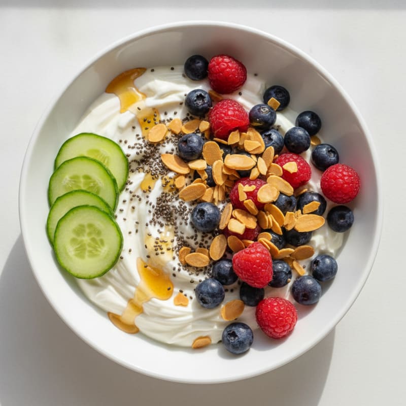Silky Greek Yogurt Bowl with Chia Seeds and Berries