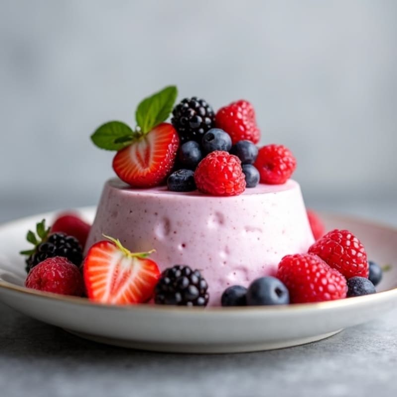 Greek Yogurt Protein Mousse with Mixed Berries