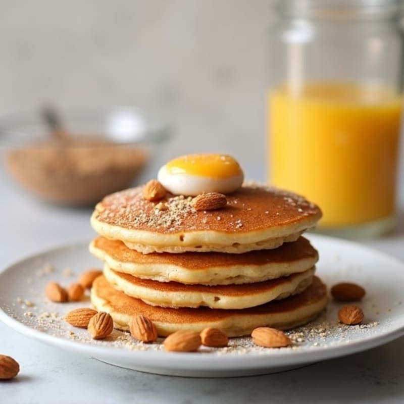 Fluffy Almond-Oat Protein Pancakes
