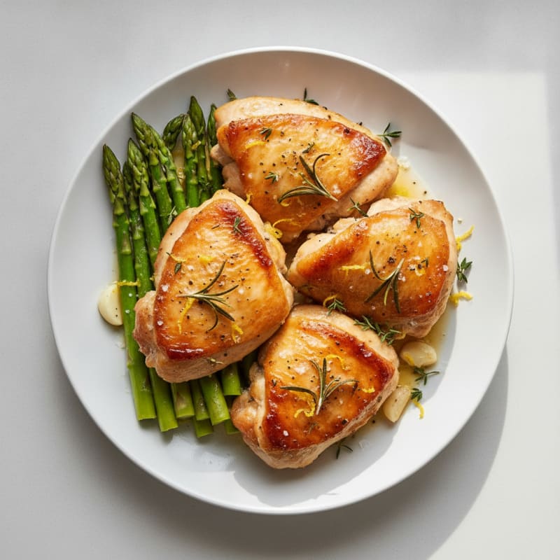 Lemon-Herb Roasted Chicken Thighs with Asparagus